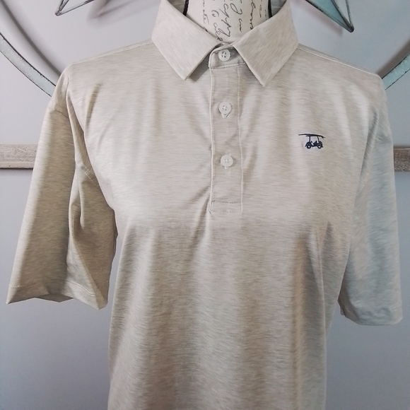 Bald Head Blues Albatross Performance Golf Polo Heather Sand Dollar - L - Picture 8 of 15